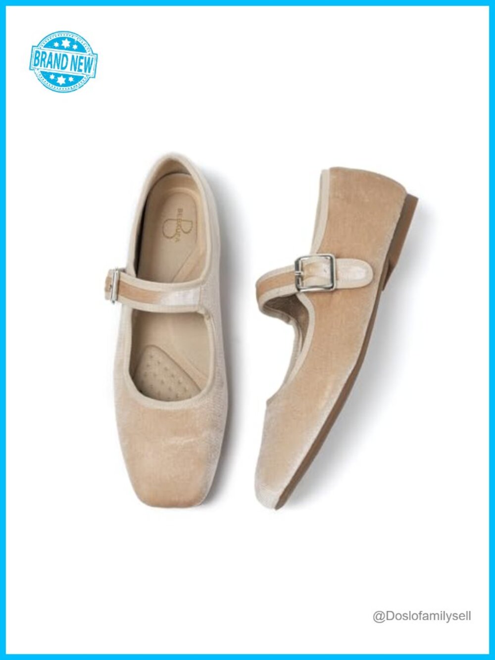 Women's Square Toe Ballet Flats Faux Leather Mary Jane Slip On Comfort Work